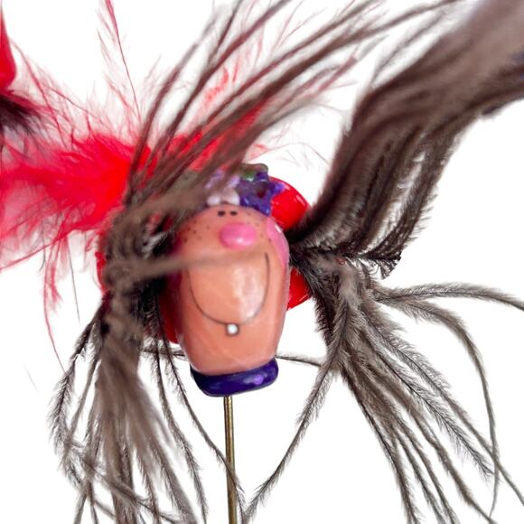 VTG Red Hat Society Hatpins Stick Pins Lot of 5 Grandmacore Grannycore - Picture 5 of 6